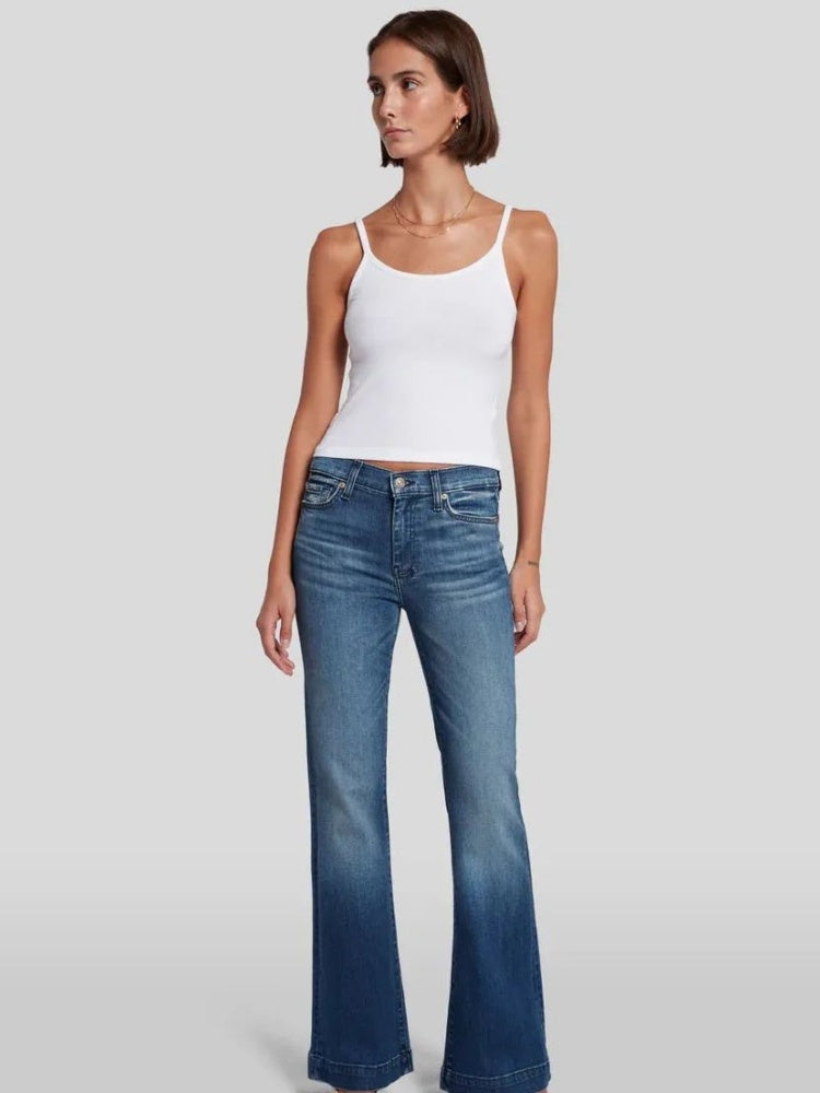 Stretchy Mid Rise Flare Jeans