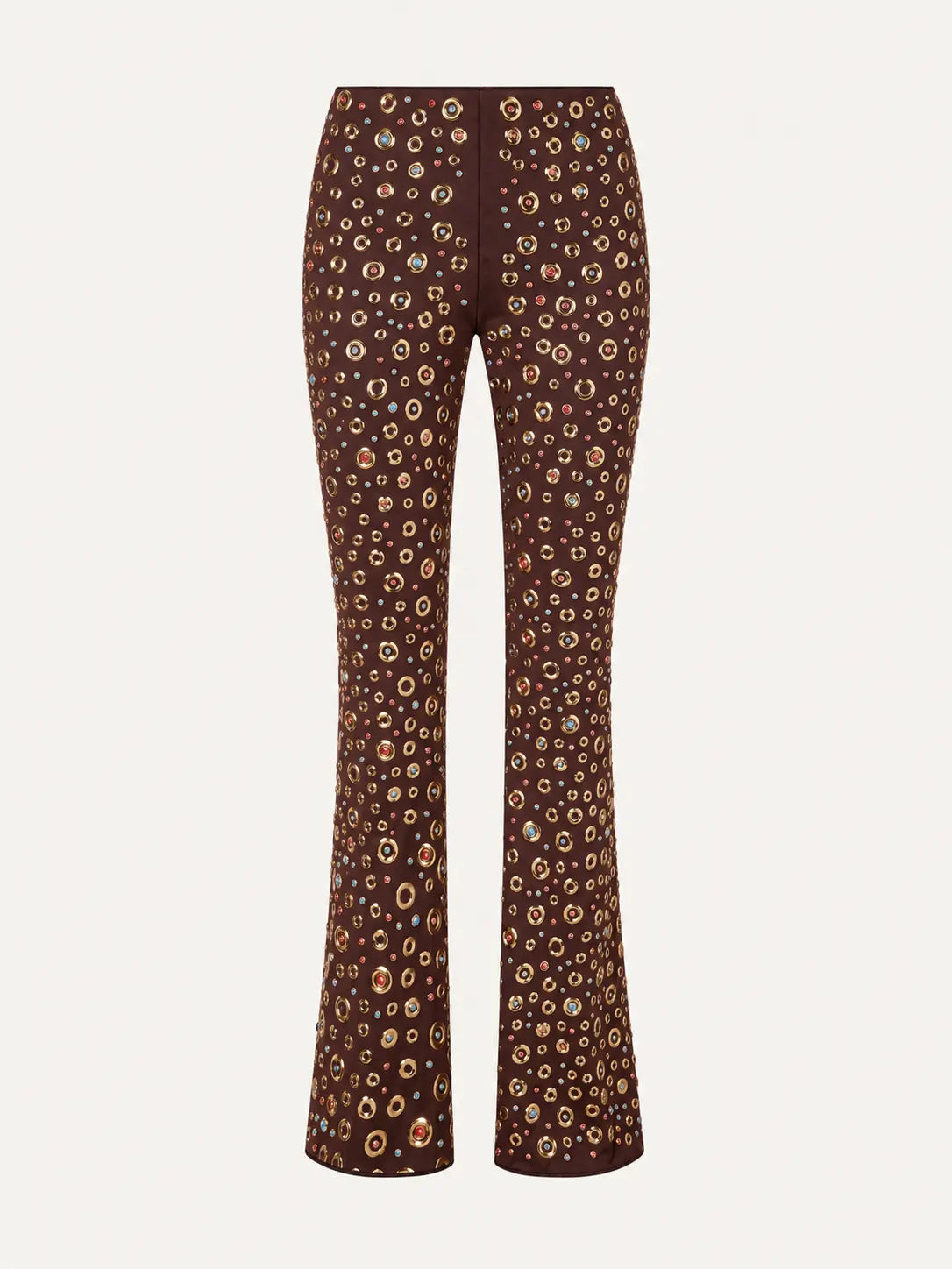 Embellished High-Rise Flare Pants